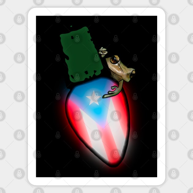 Coqui on Boricua Flag Xmas Light Sticker by SoLunAgua